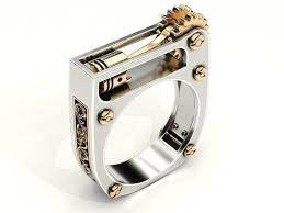 Engine Working Piston Ring Mechanics Ring Women Rings Rings For Men Mens Gold Rings