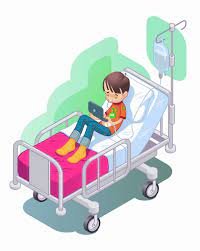 Boy On Iv Drip In Hospital Boy Hospital Illustration Children Illustration Illustration Drip Art