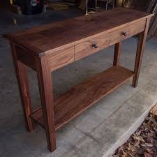 Modern Walnut Console Table With Slightly Tapered Legs By Request We Are Shipping These In Crates Now To Kee Handcrafted Table Unique Furniture Wood Furniture