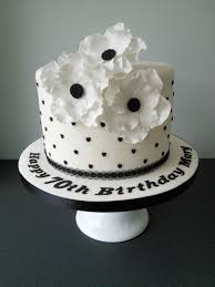 70th Birthday Cake Ideas For Mom Black And White Anemone 70th Birthday Cake 70th Birthday Cake Cakes For Women 60th Birthday Cake For Ladies