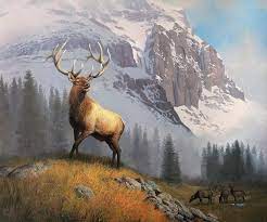 Stag Painting Regal Bull By John Cogan In 2021 Deer Painting Hunting Art Animal Paintings