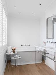 White Nickel Finish Large Bath Tub Bathroom Side Table