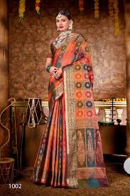 Saroj Sabyasachi Soft organza in heavy fancy design Gujarati Sarees