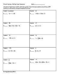 Circuit Training Solving Linear Equations Middle School Solving Linear Equations Eureka Math Circuit