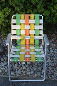 Vintage Webbed Lawn Chair Aluminum Webbed Lawn Chair Camping Equipment Home Decor Lawn Chairs Childhood Memories Vintage Memory