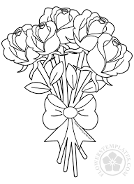 Bouquets coloring pages are a fun way for kids of all ages to develop creativity, focus, motor skills and color recognition. Flower Bouquet Of Roses Coloring Page Flowers Templates