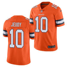 Jerry Jeudy 10 Denver Broncos Orange Color Rush Legend 2020 Nfl Draft Jersey