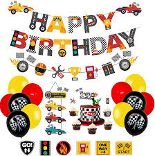 Kids usually love cars and if your kid is more interested in the racing cars, then this is going to be the apt one. Buy Pratyus Race Car Birthday Decorations For Kids Boys Let S Go Racing Party Supplies With Banner Welcome Hanger Car Party Signs Cake Topper And Checkered Balloons Online In Turkey B08p8dgh6g