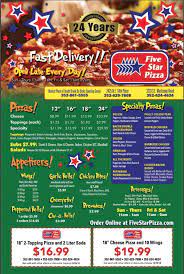 Five Star Pizza Star Pizza Food Coupon Restaurant Deals