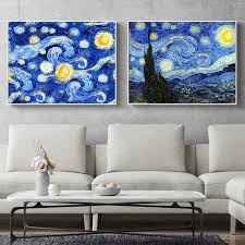 Also, interesting, it is said that the brightest star that is closer to the horizon, just above the mountains, is venus! Starry Night Canvas Painting Decoration Room Decor Poster Canvas Pictures No Frame Famous Painters Vincent Van Gogh Oil Painting Painting Calligraphy Aliexpress