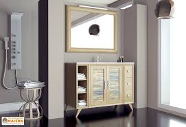 La salle de bain est souvent la pièce la plus petite. Meuble De Salle De Bain Avec Miroir Et Eclairage Vintage 40 Ad Bath