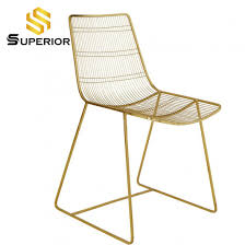 China 2020 New Arrival Modern Gold Wire Metal Dining Room Chair China Restaurant Chairs Low Price Dining Chairs