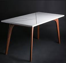 Concrete And Wood Table With Brass Inlay Wood Table Dining Table Top Dining Table