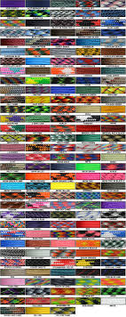 Paracord Color Chart Survival Pins Paracord Supplies