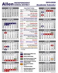 Academic School Year Calendar 2019 2020 Academic School