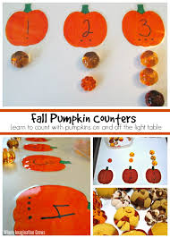 Kids must practice numbers and counting a lot before they can use them confidently and fluently. Pumpkin Counting Activity Light Table Play For Preschoolers