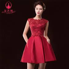 Short Red Evening Party Dress 2016 Quality Satin Soluble Lace Raceback Sweet Slim Plus Size Custom Made Prom Dinner Dr Dresses Dinner Dress Evening Party Dress