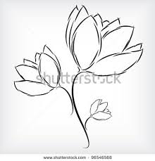 Simple Hand Drawing Of Beautiful Three Tulip Flowers By Daniel Sochor Via Shutterstock Simple Flower Drawing How To Draw Hands Flower Drawing