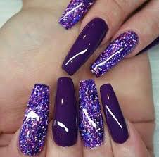 You can paint whatever represents you! The Most Fashionable And Beautiful Purple Nail Art Designs 2018 Purplenails Purple Nail Art Designs Purple Glitter Nails Purple Nail Designs