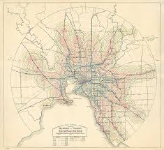 1926 Electric Railway Timezones Of Melbourne Australia Transit Maps Store Map Transit Map Vintage Maps