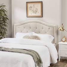 Take this one for example: Home Living Beds Headboards Off White Ivory Velvet King Size Headboard Tufted Upholstered Headboard Ivory King Size Velvet Headboard Tufted Headboard King Size Ivory
