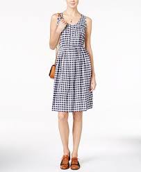 Maison Jules Sleeveless Gingham Dress Only At Macy S Reviews Dresses Women Macy S Gingham Dress Macy Dresses Preppy Dresses