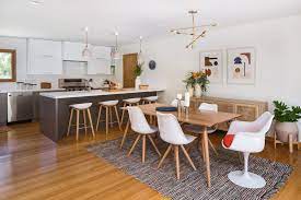 The people who live in small house can opt for combining kitchen and dining room. Warm Contemporary Kitchen And Living Room In Arcadia Scandinavian Dining Room Los Angeles By Metropolis Drafting And Construction Inc Houzz