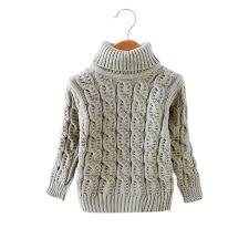 Wholesale Baby Boy Girl Flower Pattern Woolen Sweater Knitted Pullover Under Shirt Clothes Gray 90cm From China