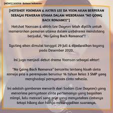 Ariel noah official music video mimpi yang sempurna. Hotshot Update Ina On Twitter Hotshot Yoonsan Actress Lee Da Yeon Casted As Lead Roles For Webdrama No Going Back Romance Source Https T Co 4dlbvlcein Trans Hotshot Update Ina Repost Take