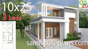 This plan can be built in a making sure that the privacy of the owner is not compromised, the bathroom is included in the master's bedroom area, like hotel style design room. House Design Plans 10x25 With 3 Bedrooms Samhouseplans