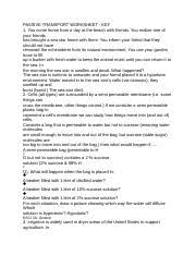 The exchange of water molecules in and out of the cell would be equal. Passive Transport Worksheet Docx Passive Transport Worksheet Key 1 You Come Home From A Day At The Beach With Friends You Realize One Of Your Friends Course Hero
