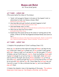 Romeo and juliet act 1. Rj Act 3 Study Guide With Answers Doc