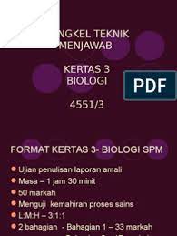 Teknik menjawab kertas 3 (biologi) : Teknik Menjawab Kertas 3 Biologi