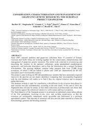 Conservation Characterisation And Management Of Grapevine Genetic