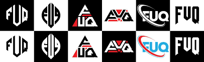 FUQ letter logo design in six style. FUQ polygon, circle, triangle,  hexagon, flat and simple style