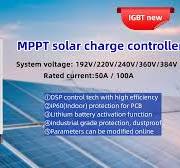 High Voltage Auto High Efficiency 360V 384V 100A IP60 Indoor Bluetooth 360v  Solar Charge Controller Mppt