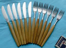 Altes Besteck Set Dreizack Solingen Teak Holz Messer Gabel 60er Klassiker Besteck Set Besteck Teak