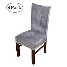 High quality dining chairs should add something special to a dining room or dining area. Buy Stretch Chair Covers For Dining Room Silver Grey Set Of 4 Velvet Dining Chair Slipcovers Online In Uae B07cr3d3kq