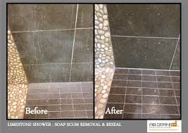 Limestone Shower Soap Scum Removal And Reseal Soap Scum Removal Soap Scum Shower Soap