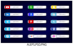 Download Graphic Social Media Icon Bar Link Web 5 Graphic By Zerobbat Creative Fabrica SVG Cut Files
