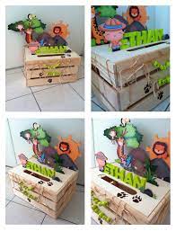 Urne Bapteme Les Animaux De La Savane Anniversaire Jungle Theme Bapteme Theme Bapteme Garcon