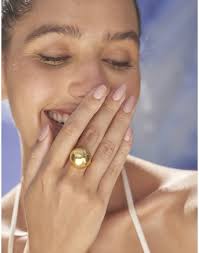 Buy Gold Mini Cobble Ring by EURUMME at Ogaan Online Shopping Site