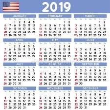 2019 Squared Calendario Ingles Usa Calendar Template 2019 Calendar Calendar