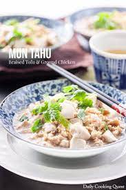Mun Tahu Braised Tofu And Ground Chicken Recipe Tofu Dishes Chinese Cuisine Recipes Tofu