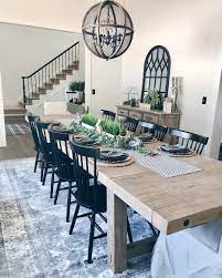 Modern Farmhouse Gwen Klebba On Instagram Current Situation Can I Fit 14 People Farmhouse Dining Table Farmhouse Dining Room Table Diy Dining Room Table