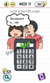 Check spelling or type a new query. Brain Test Week 17 What Is The Pin Code Answer Daze Puzzle