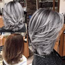 Black hair with caramel highlights. A Beautiful Shade Frosted Hair Gray Hair Highlights Smoke Hair