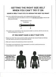 belt sizing chart