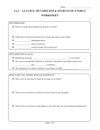 Getting energy to make atp part 1 pp 231 226 answer key from cellular respiration worksheet answers, source:slideshare.net. 2 2 2 Cell Metabolism Sources Of Energy Worksheet