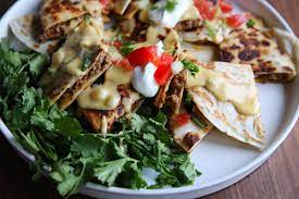 Beef Quesadillas With Queso Blanco Sauce Recipe Beef Quesadillas Quesadilla Homemade Queso Recipe